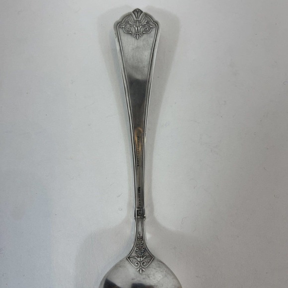 Antique Schulz & Fischer Cleopatra Sterling Silver Serving Spoon, Monogram S - Picture 3 of 4